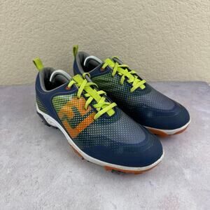 FootJoy Junior FreeStyle Golf Shoes 45021 Navy Orange Lime Golfing Size 6M